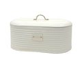 Oval Corrugated Metal Bread Bin – White