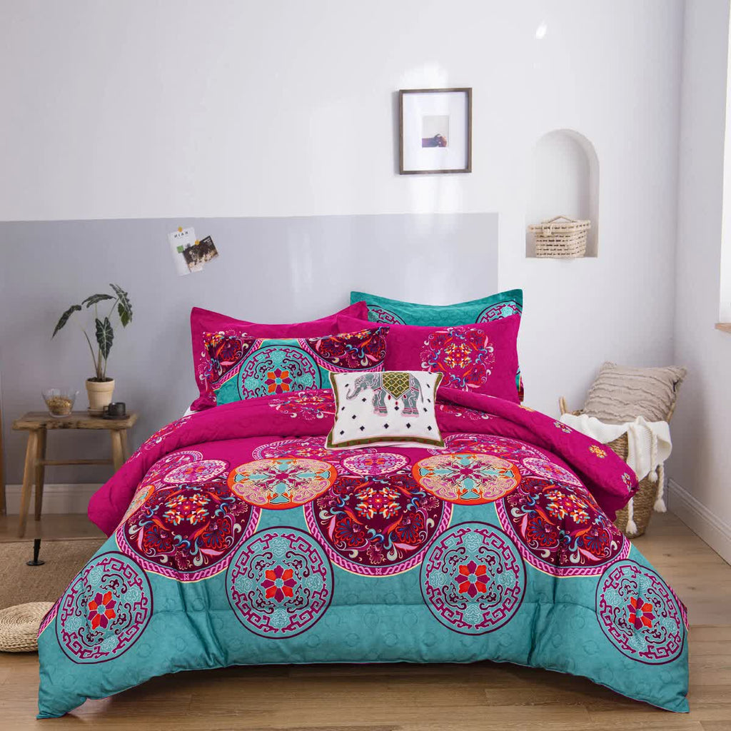 Aesthetic Glow Floral Microfiber Comforter Set – King, 3 Piece