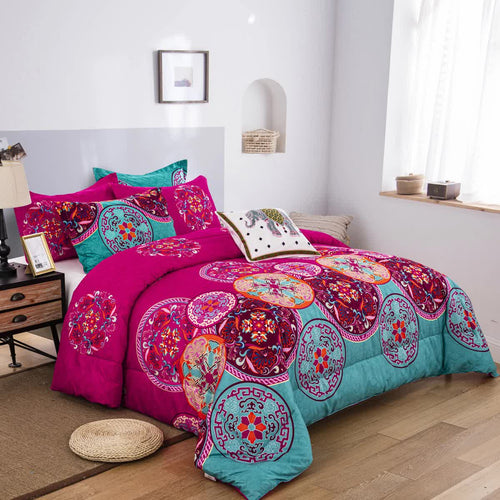 Aesthetic Glow Floral Microfiber Comforter Set – King, 3 Piece