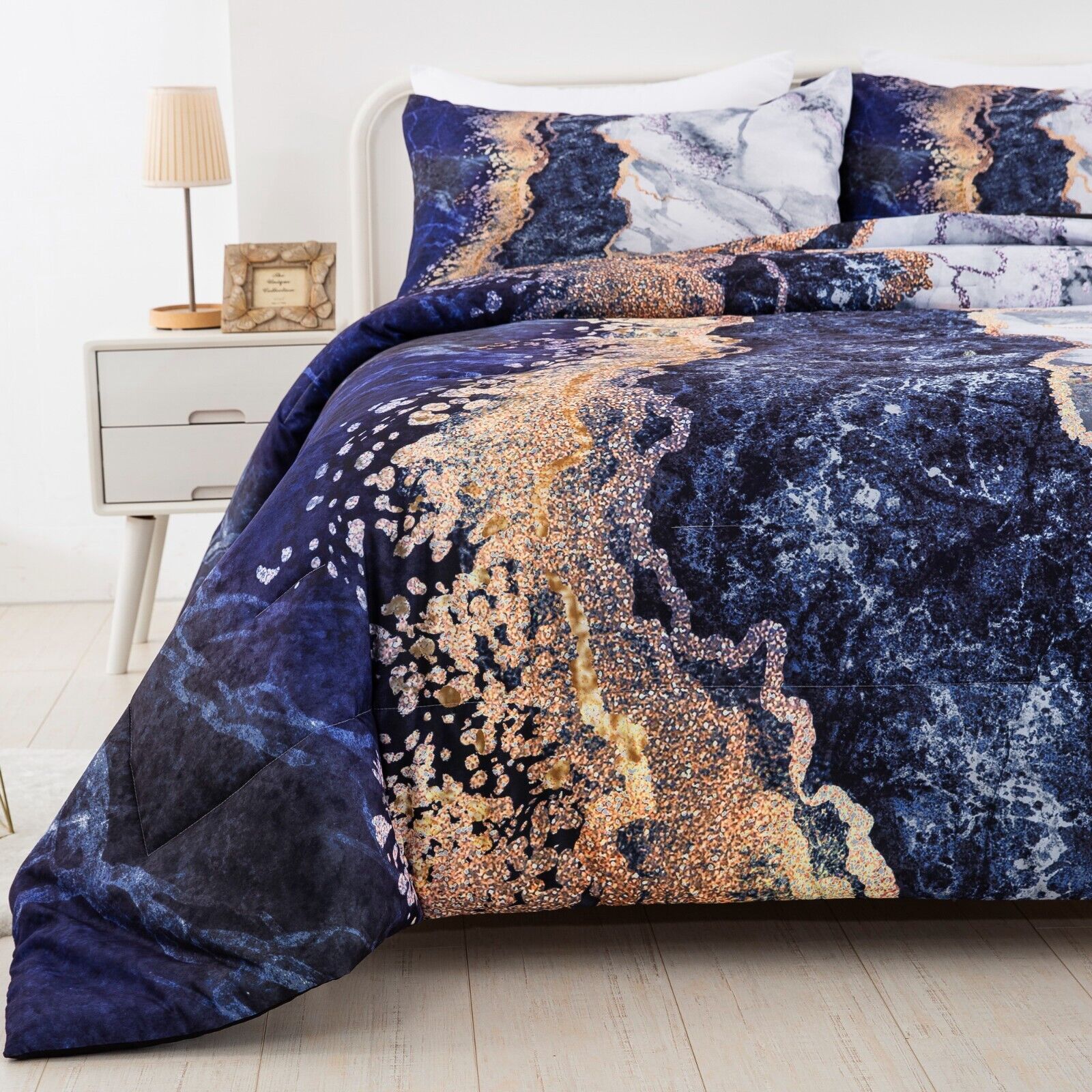 Blue Marble Comforter Set – King, 3-Piece