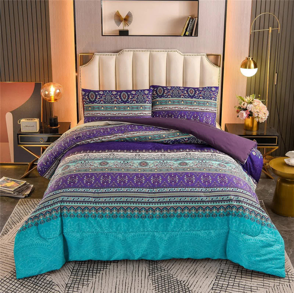 Boho Glow Teal Comforter Set – King, 3-Piece