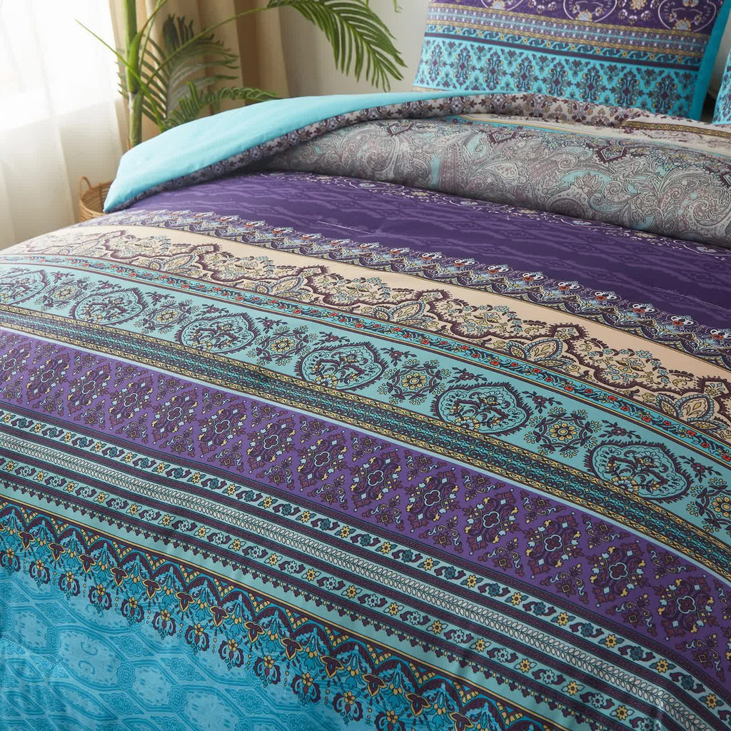 Boho Glow Teal Comforter Set – King, 3-Piece