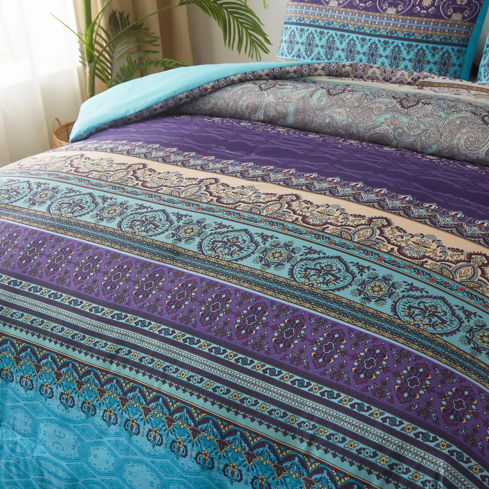 Boho Glow Teal Comforter Set – King, 3-Piece