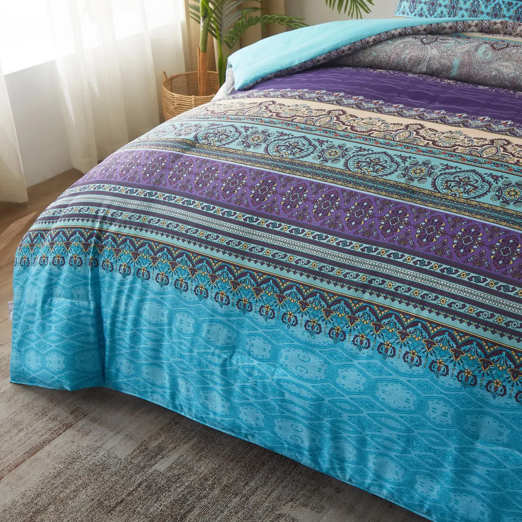 Boho Glow Teal Comforter Set – King, 3-Piece