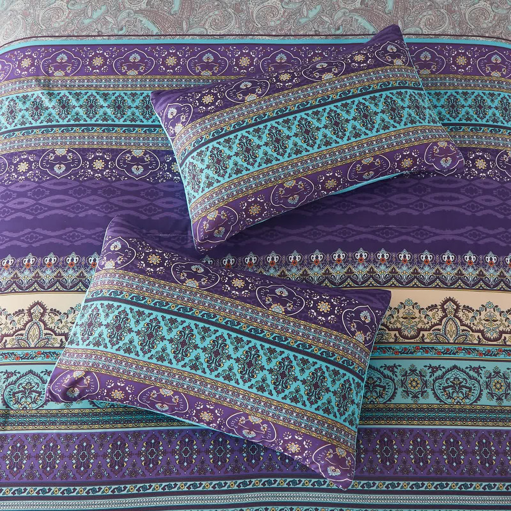 Boho Glow Teal Comforter Set – King, 3-Piece