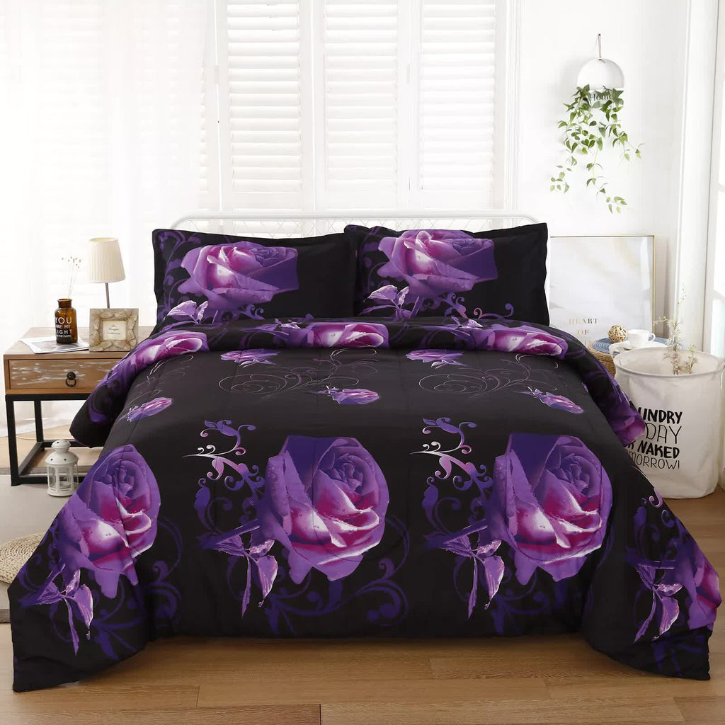 Rose Golden Hour Comforter Set – Aesthetic 3‑Piece Bedroom Mood
