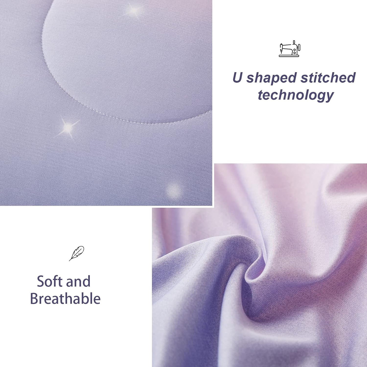 Ombre Pink and Purple Rainbow Comforter Set – King, 3-Piece
