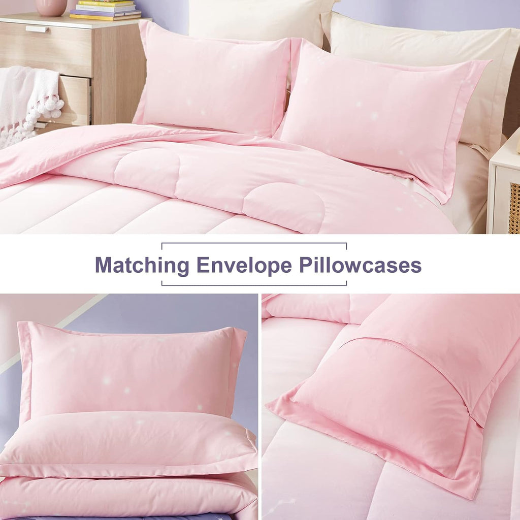Ombre Pink and Purple Rainbow Comforter Set – King, 3-Piece
