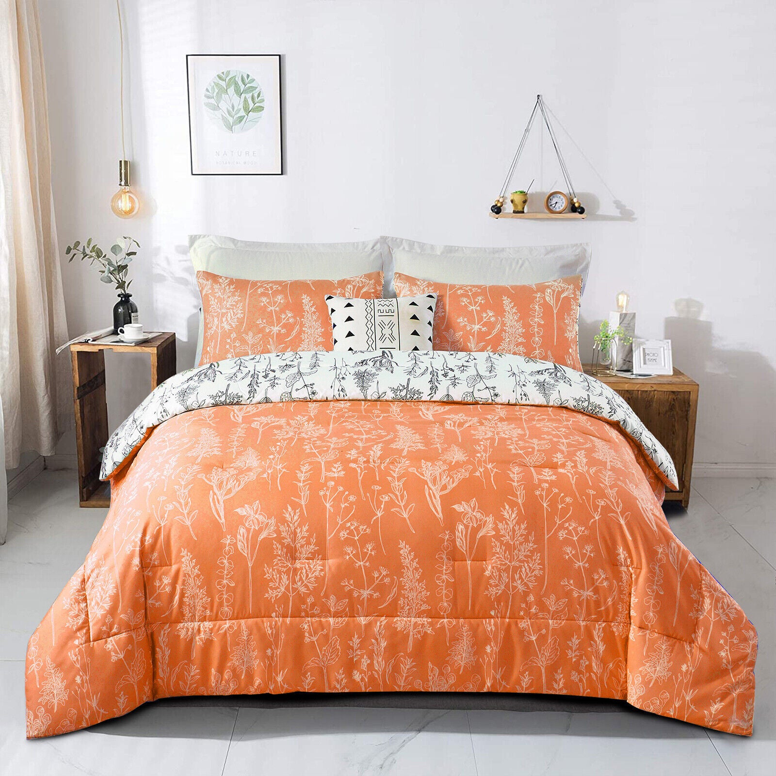 Charming Autumn Orange Comforter Set – King, 3-Piece