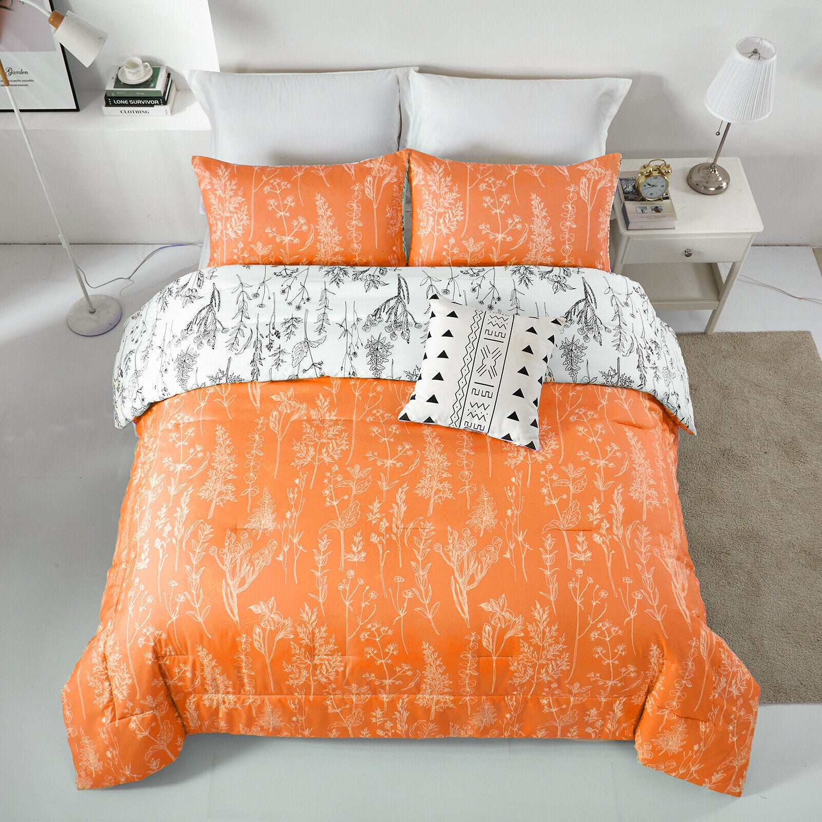 Charming Autumn Orange Comforter Set – King, 3-Piece