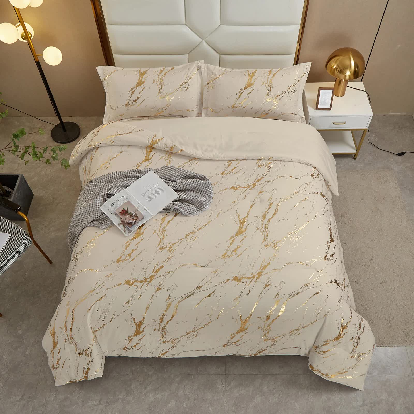 Coastal Drift Apricot Comforter Set – King, 3-Piece