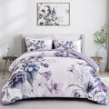 Purple Floral Comforter Set – King, 3-Piece