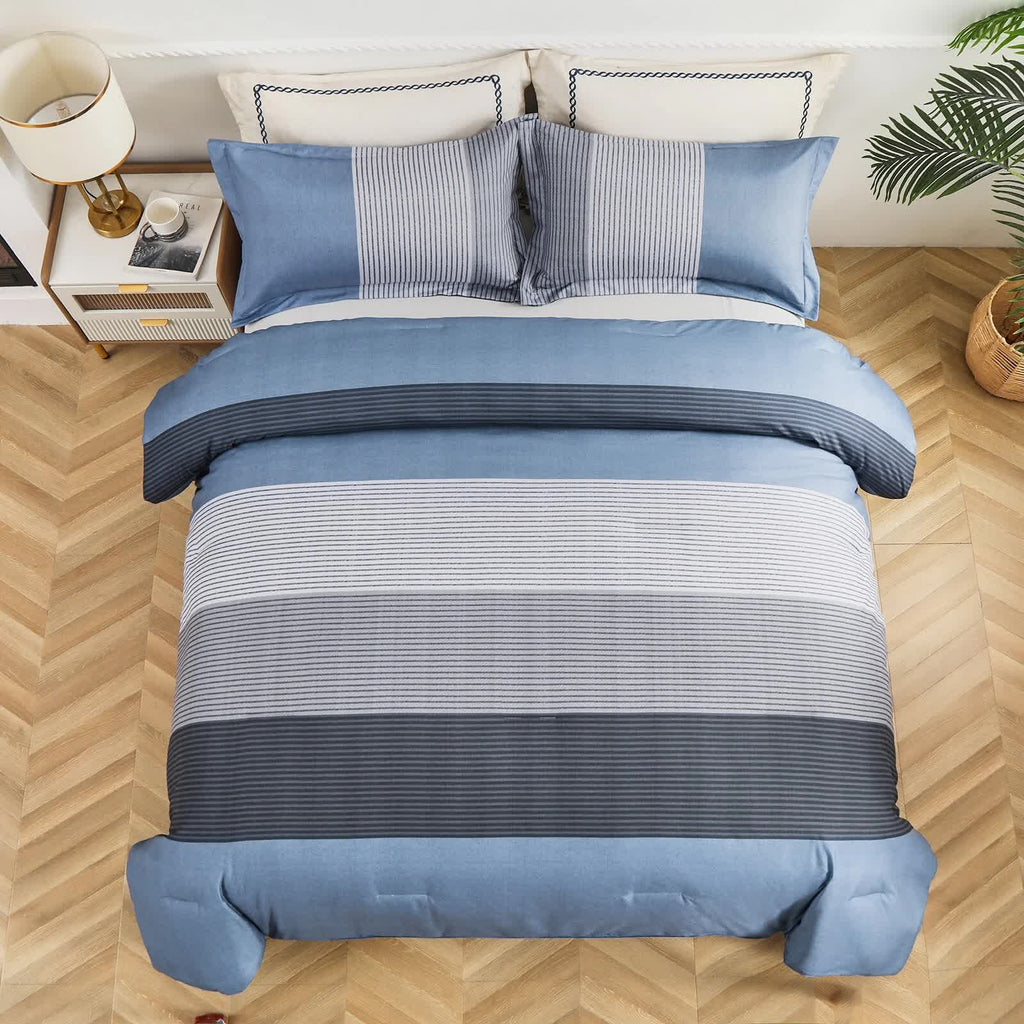 Coastal Drift Striped Comforter Set – King, 3-Piece