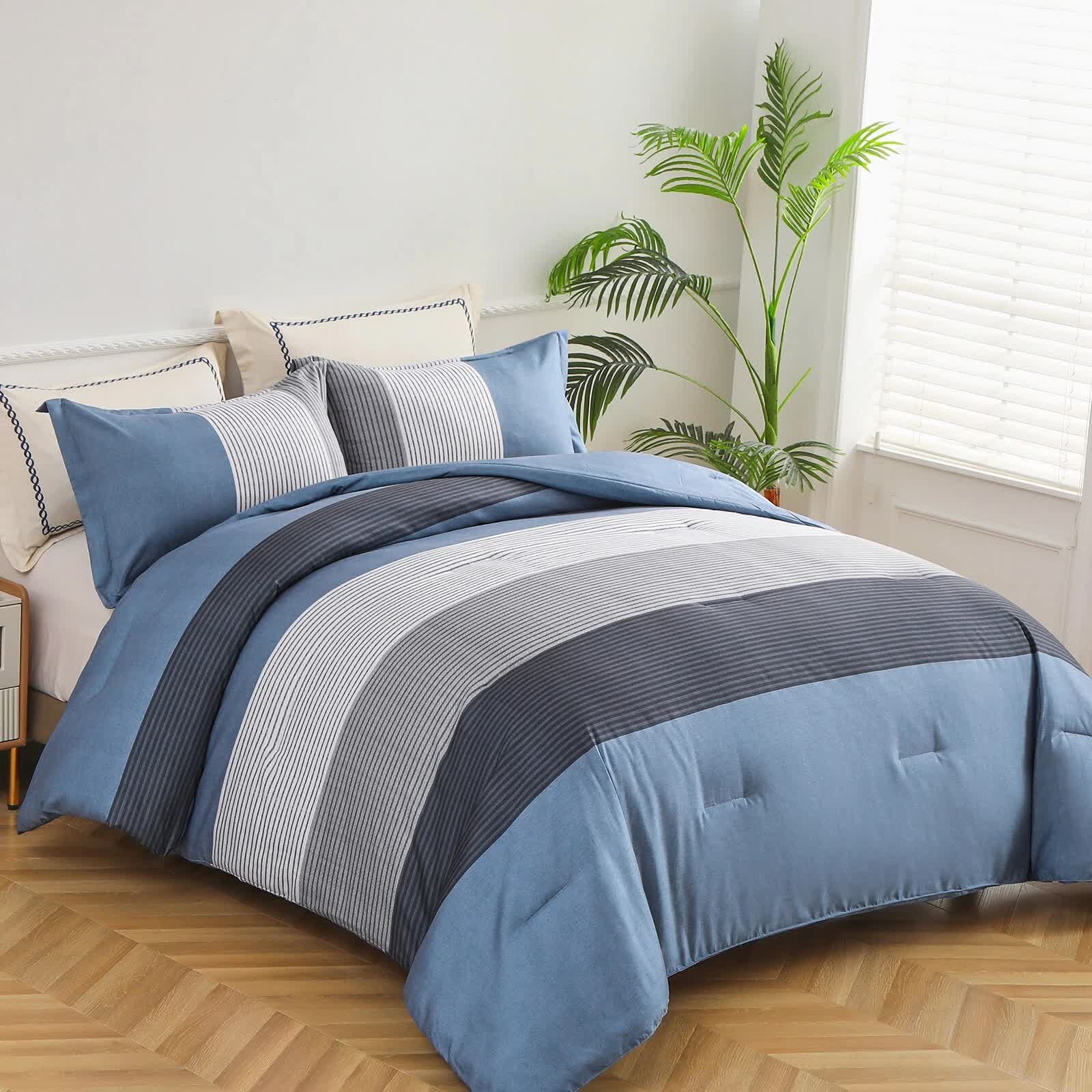 Coastal Drift Striped Comforter Set – King, 3-Piece