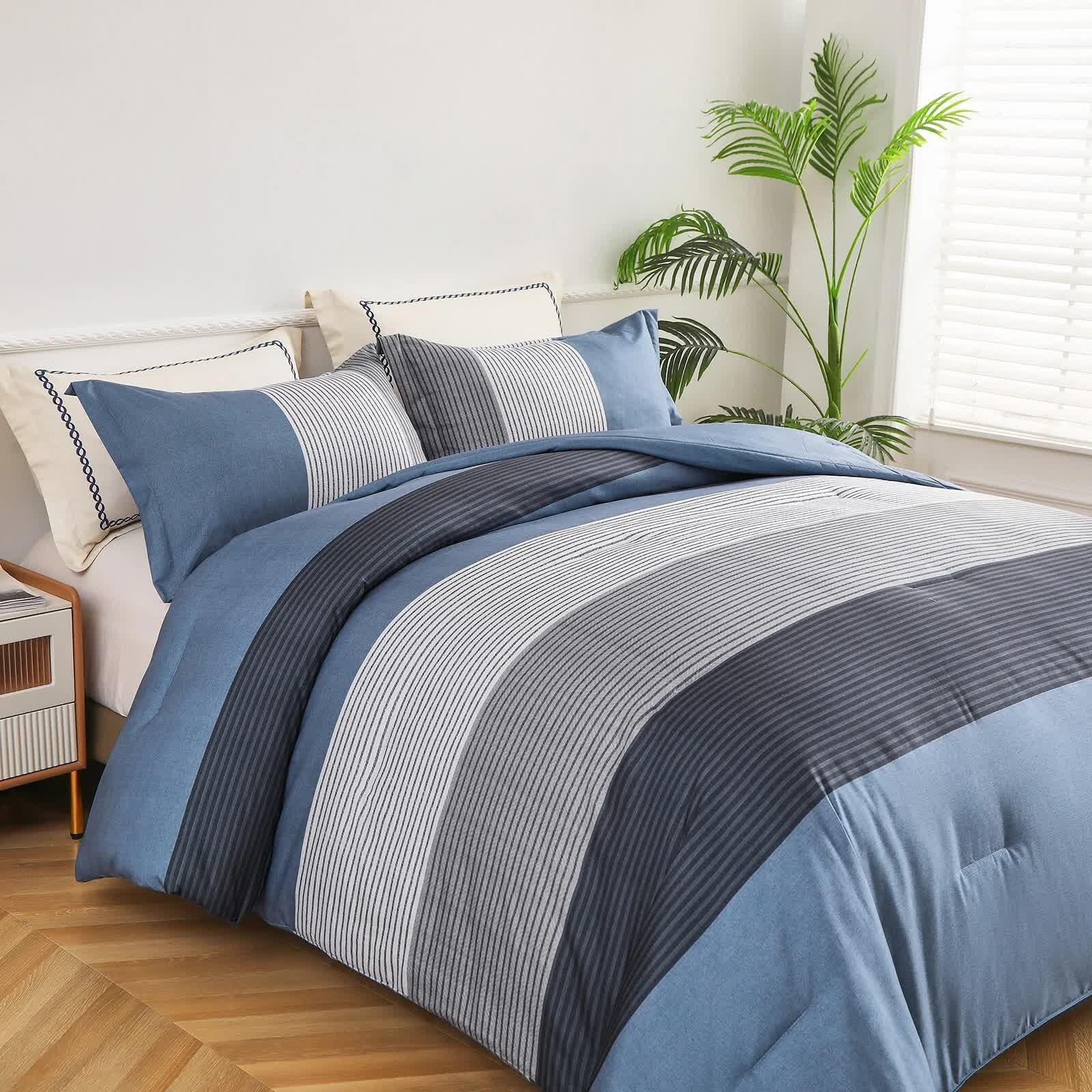 Coastal Drift Striped Comforter Set – King, 3-Piece