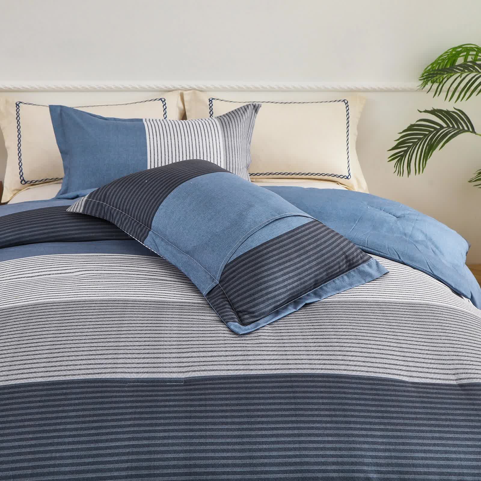 Coastal Drift Striped Comforter Set – King, 3-Piece