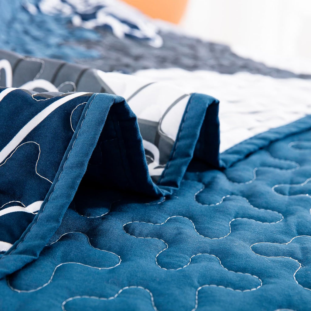 Frosted Magnolia Comforter Set – Blue, King, 3-Piece