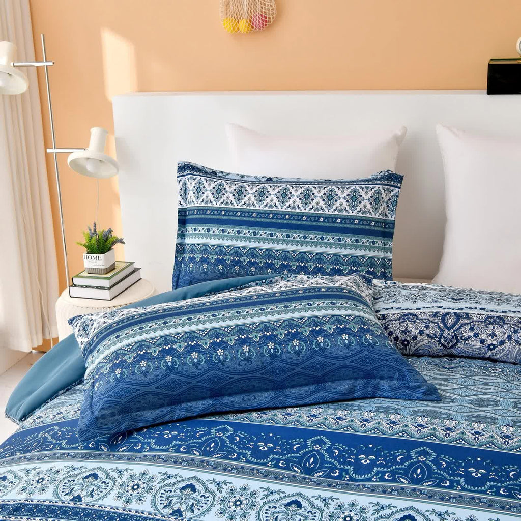 Boho Vibes Blue Comforter Set – King, 3-Piece