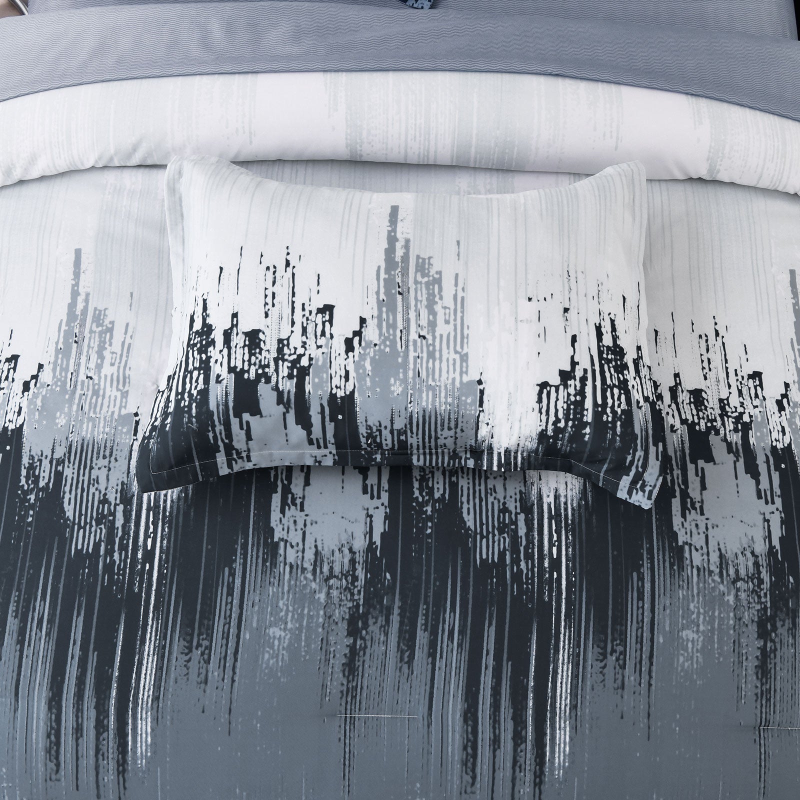 Floral Stripes Comforter Set – King, 3-Piece