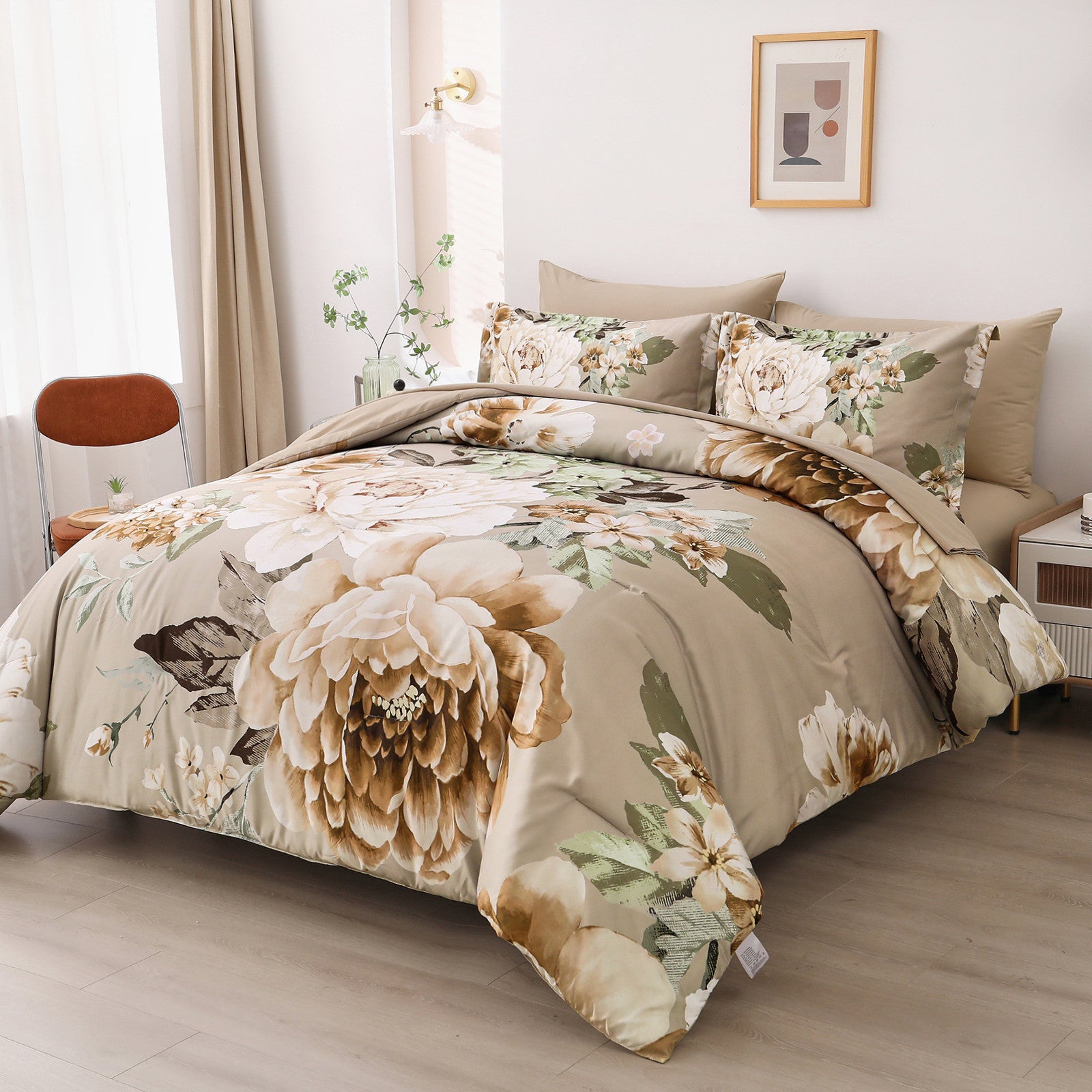 Cozy Floral Comforter Set – King, 3-Piece