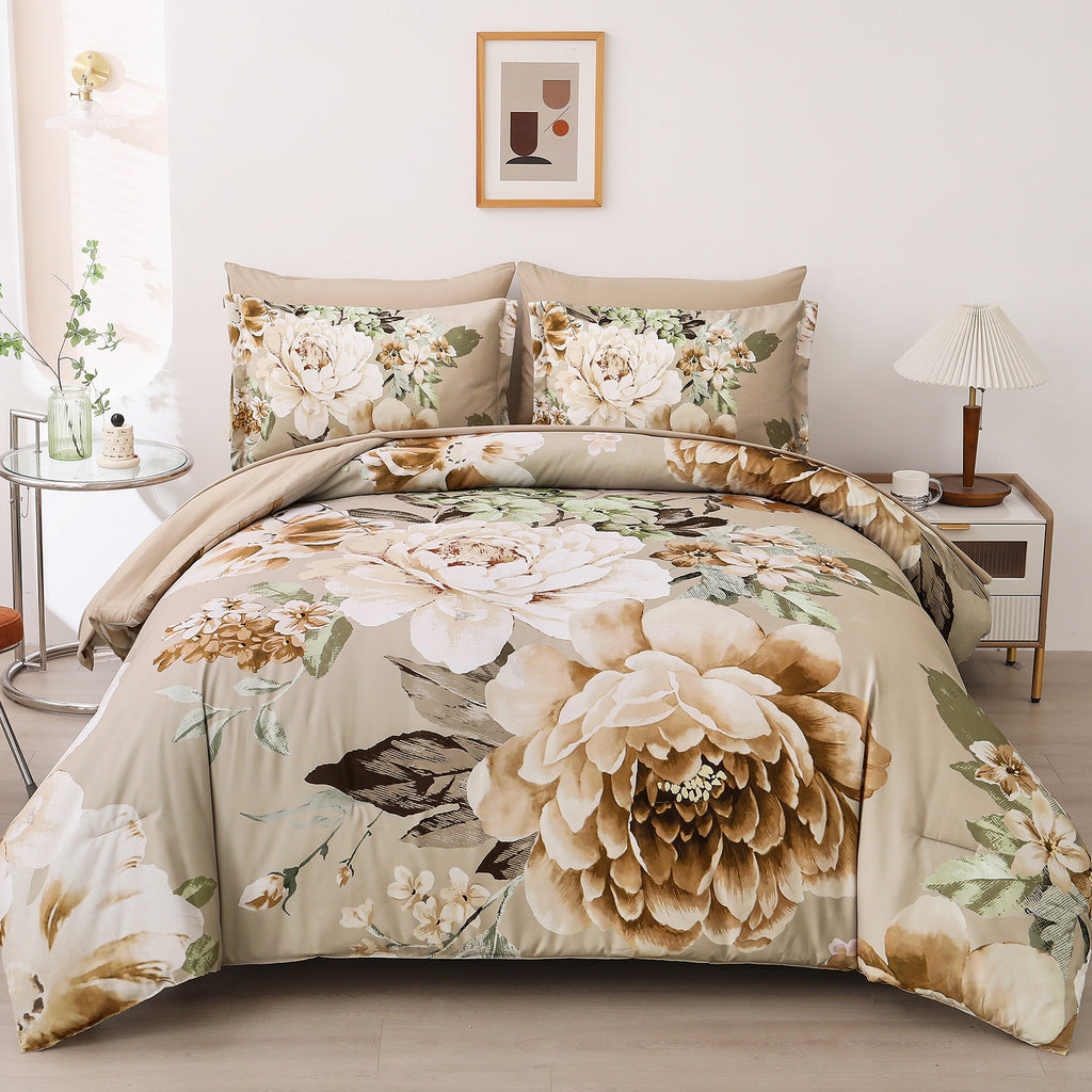 Cozy Floral Comforter Set – King, 3-Piece