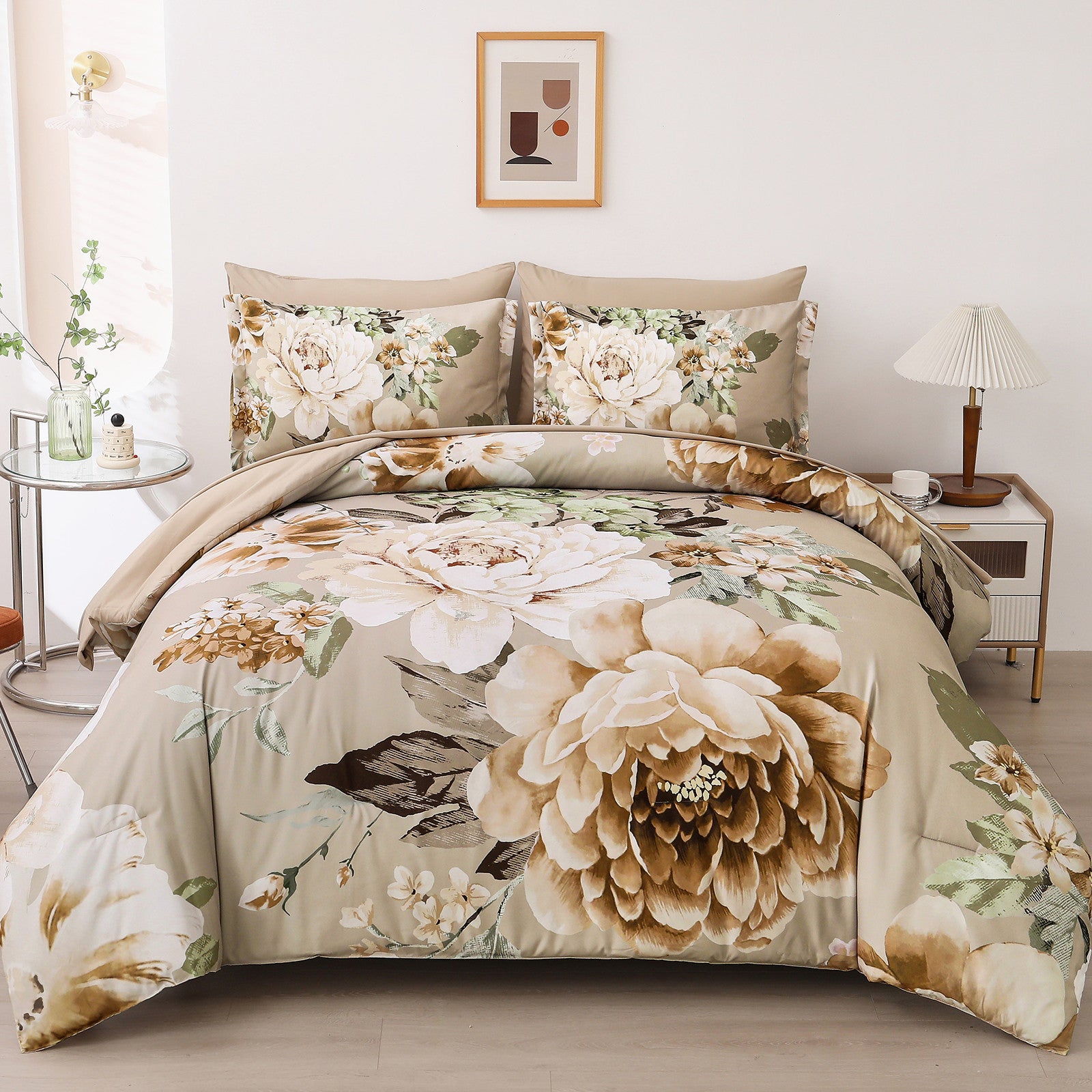 Cozy Floral Comforter Set – King, 3-Piece