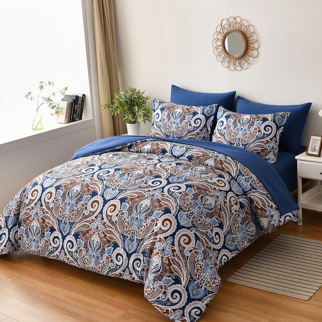 Floral Stripes Comforter Set – King, 3-Piece
