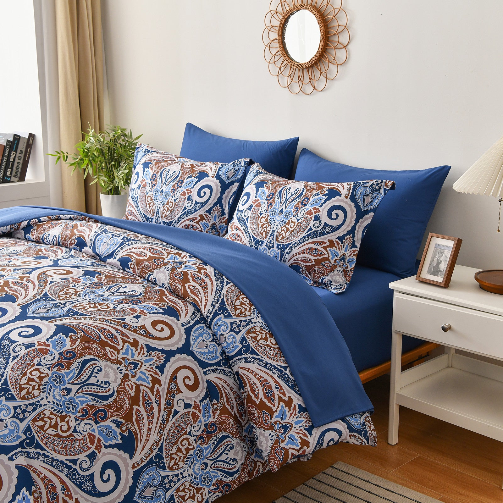 Floral Stripes Comforter Set – King, 3-Piece