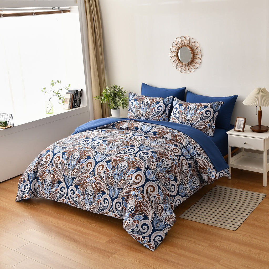 Floral Stripes Comforter Set – King, 3-Piece