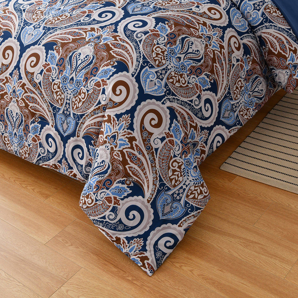 Floral Stripes Comforter Set – King, 3-Piece