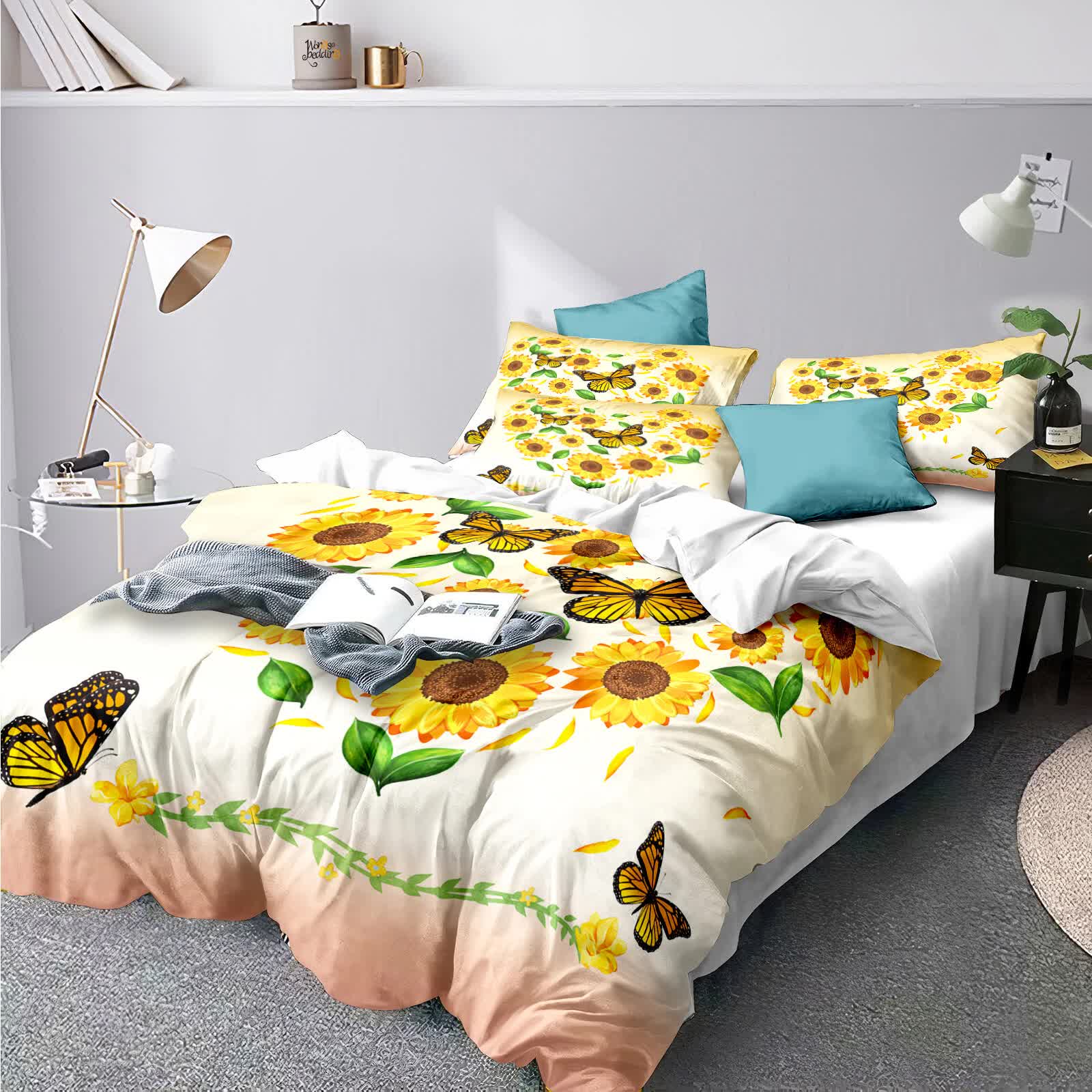 Airy Loft Butterfly Floral Microfiber Comforter Set – King, 3 Piece