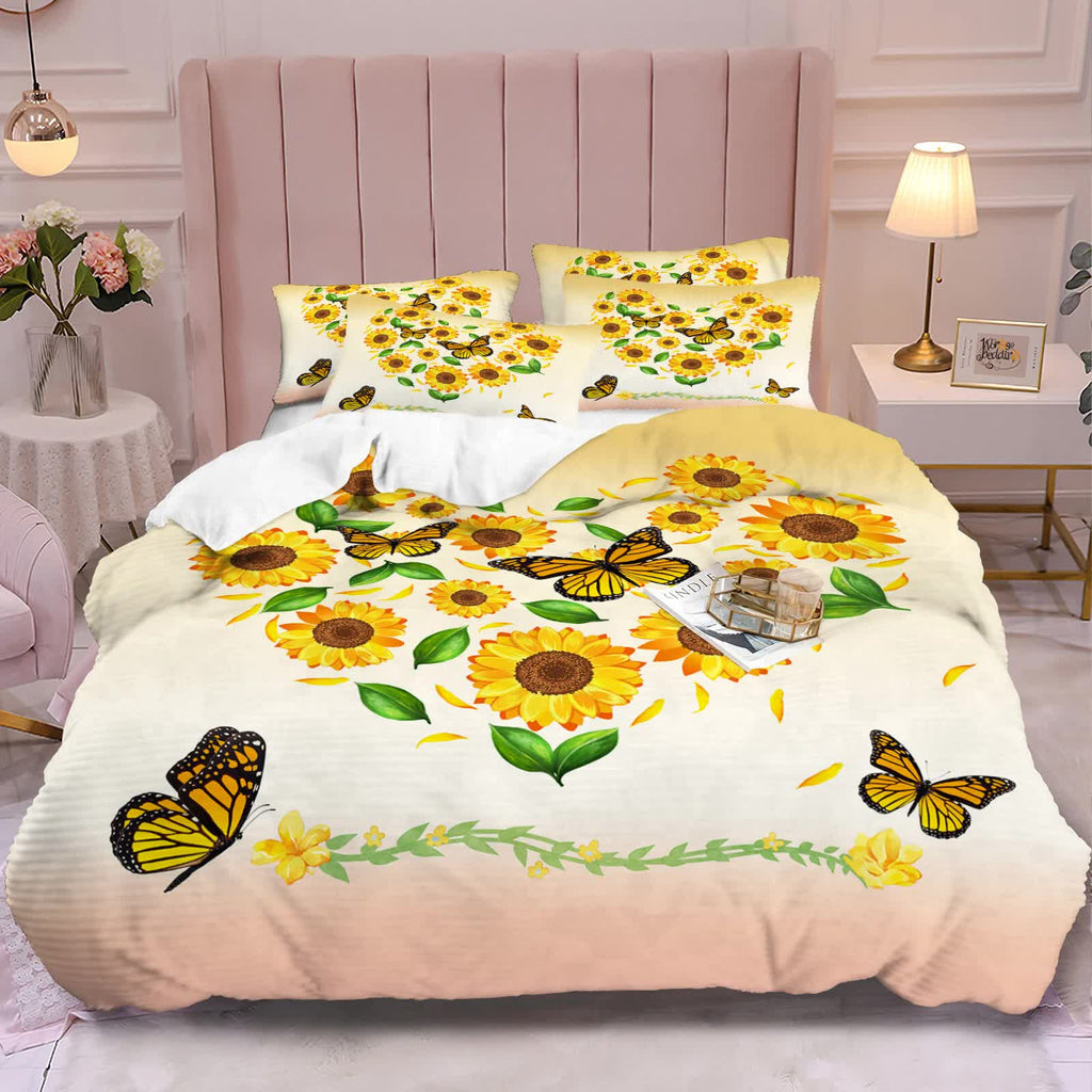 Airy Loft Butterfly Floral Microfiber Comforter Set – King, 3 Piece