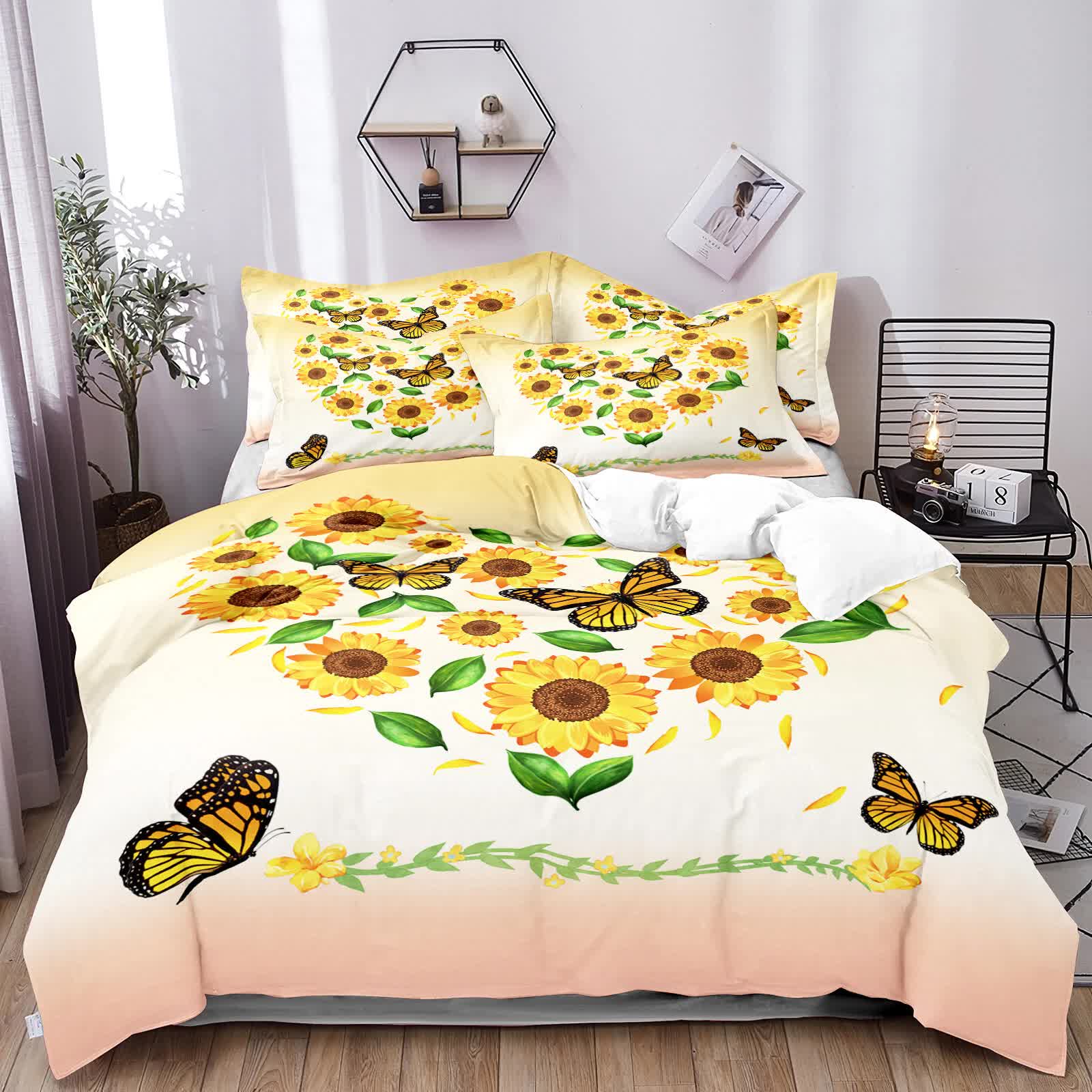 Airy Loft Butterfly Floral Microfiber Comforter Set – King, 3 Piece