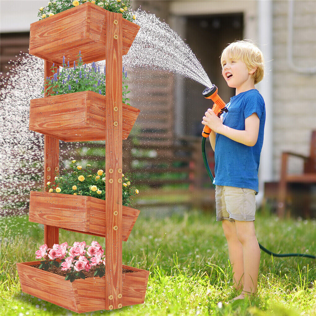 Fin Xxl Super Durable Elevated Planter Freestanding Rotatable Planter Box Garden Bed