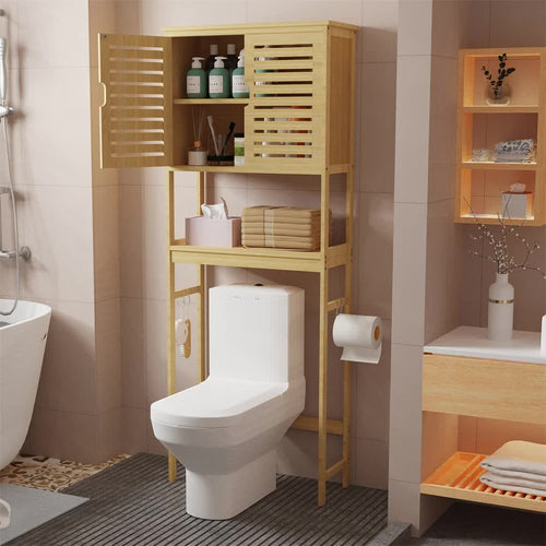 4-Tier Bamboo Over-Toilet Storage Rack