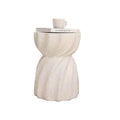Modern Hourglass Concrete Accent End Table Outdoor Patio Table Garden Furniture