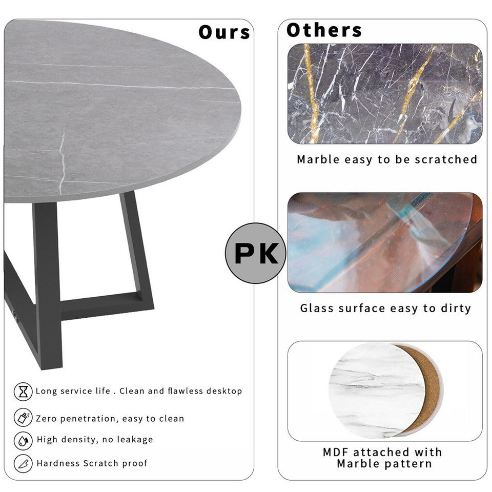 Set of 2 Grey Sintered Stone Tables