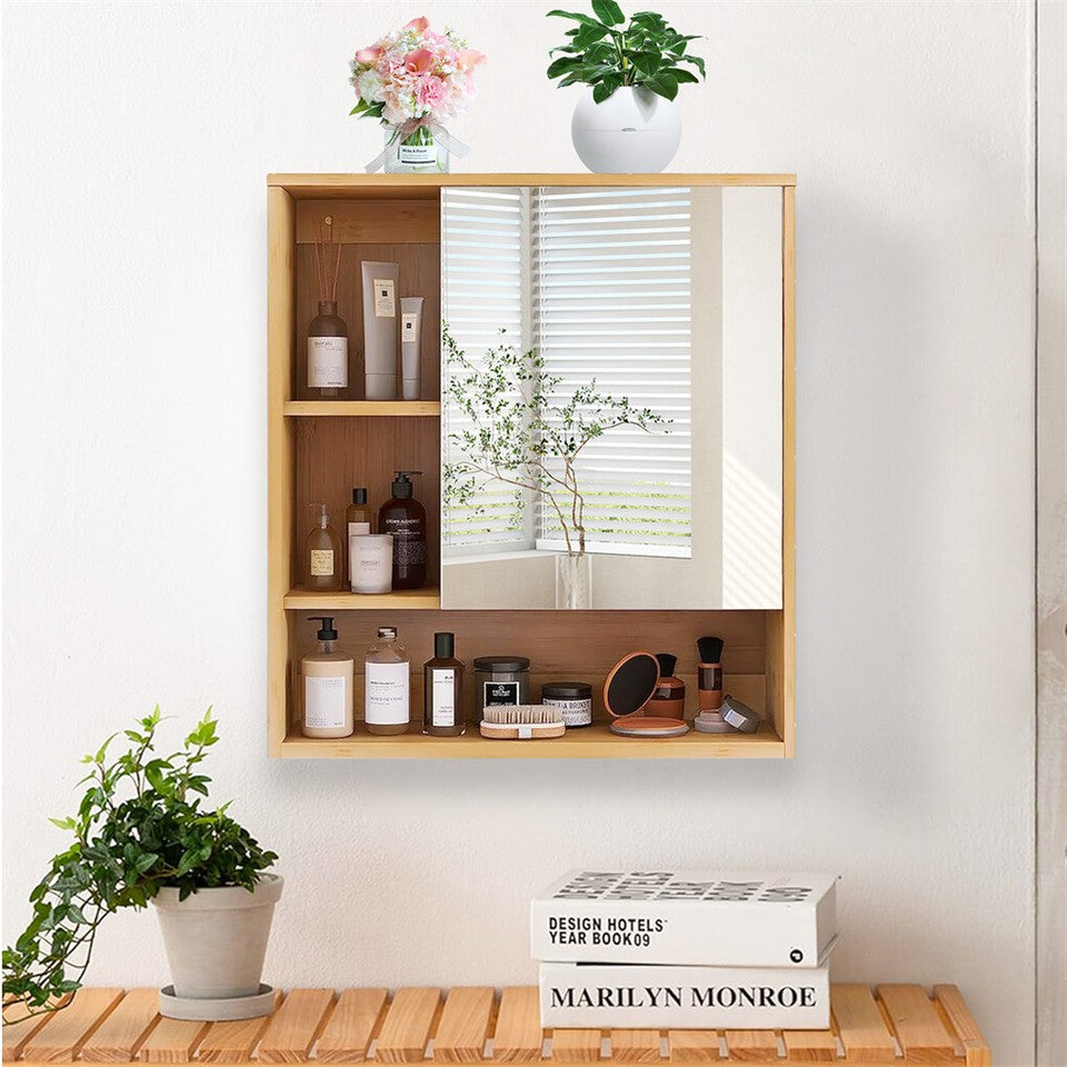 Xl Bathroom Wall Mirror Medicine Cabinet With Single Door And Adjustable Shelves