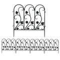 5-Piece Decorative Garden Fence Black Metal Wire Patio