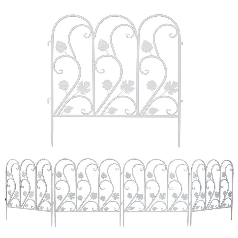 5PCS Decorative Garden Fence Folding Patio Fences Rustproof 59.5x62cm Landscape