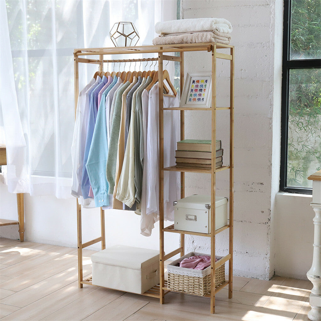 Open Wardrobe Clothes Rail Rack Hanging Garment Heavy Duty Organizer Coat Shelf
