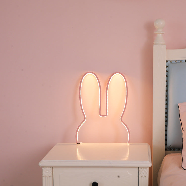 Bunny LED Wall Night Light – 29x30cm, Pink