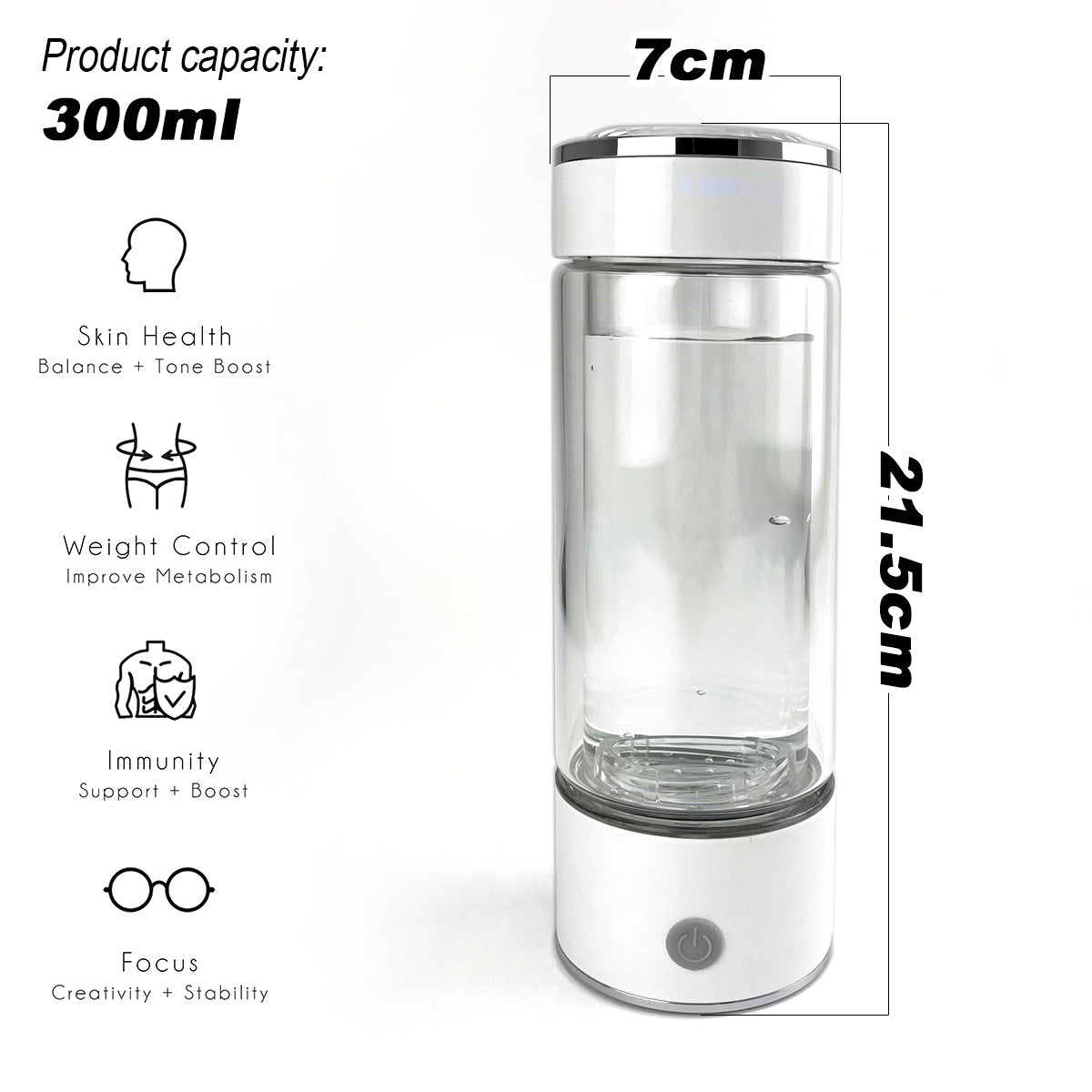 Rechargeable Hydrogen Water Bottle 300ml