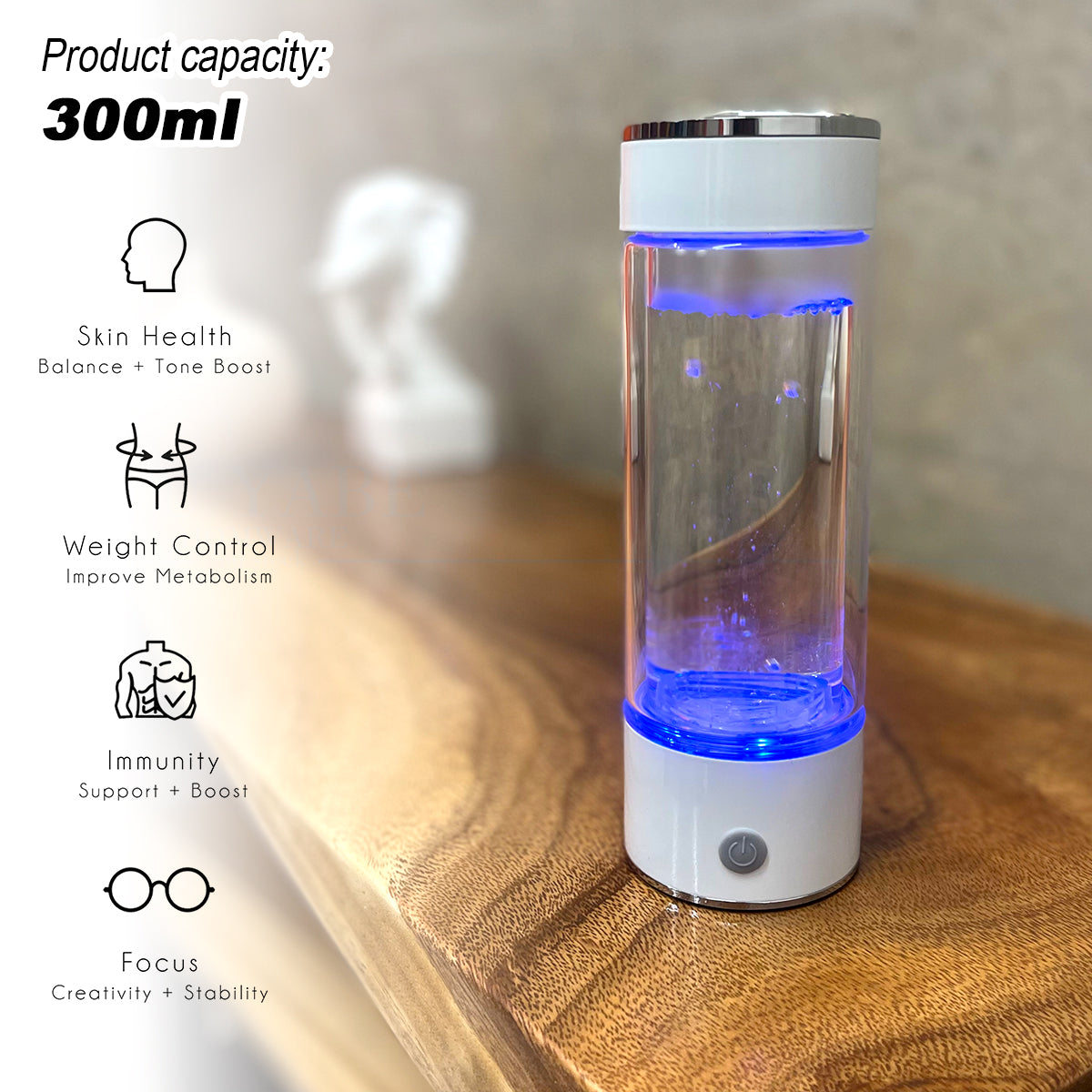 Rechargeable Hydrogen Water Bottle 300ml