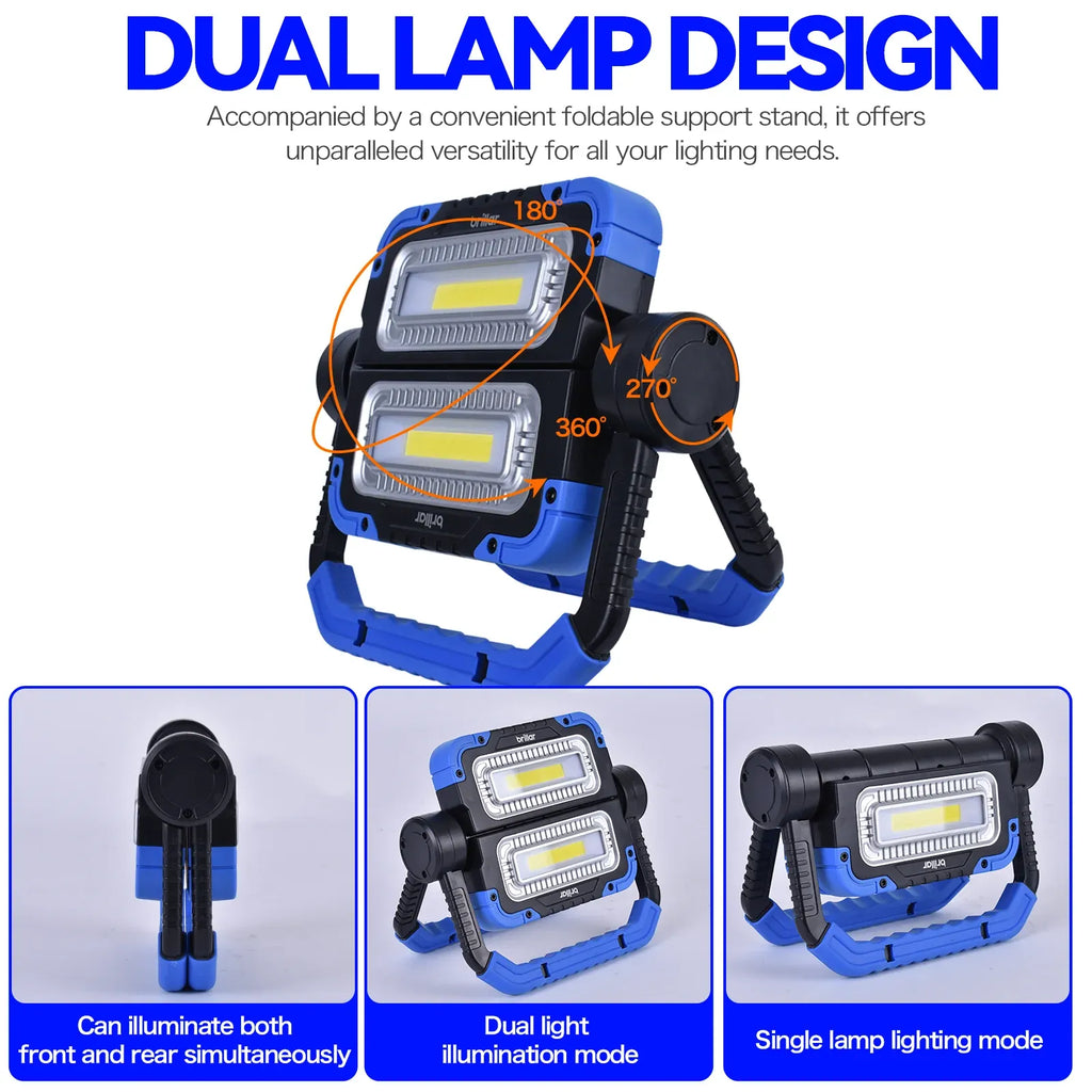 Brillar 600 Lumen Versatile 360° Rotating COB LED Work Lamp