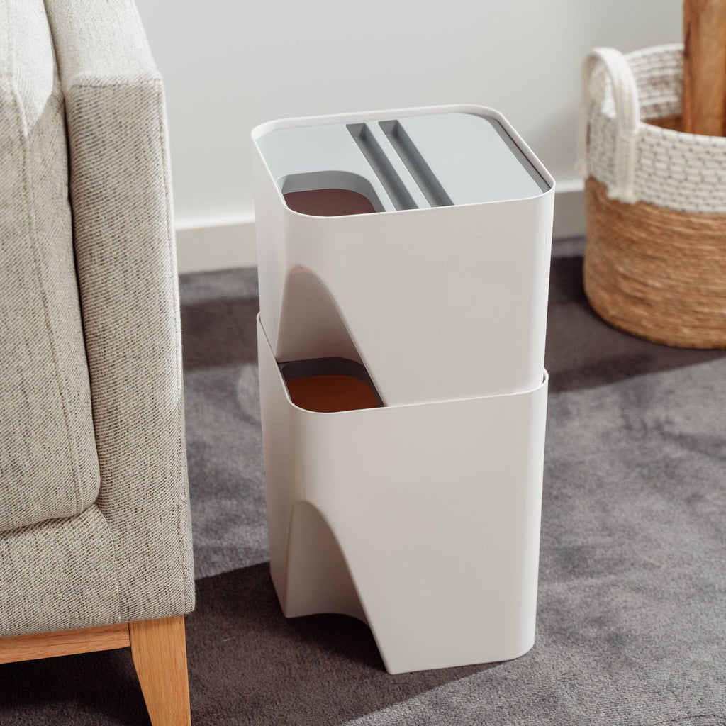 Stackable 12L + 18L Kitchen Bin Set