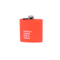 175ml Stainless Steel Hip Flask with Peach Finish & Quote