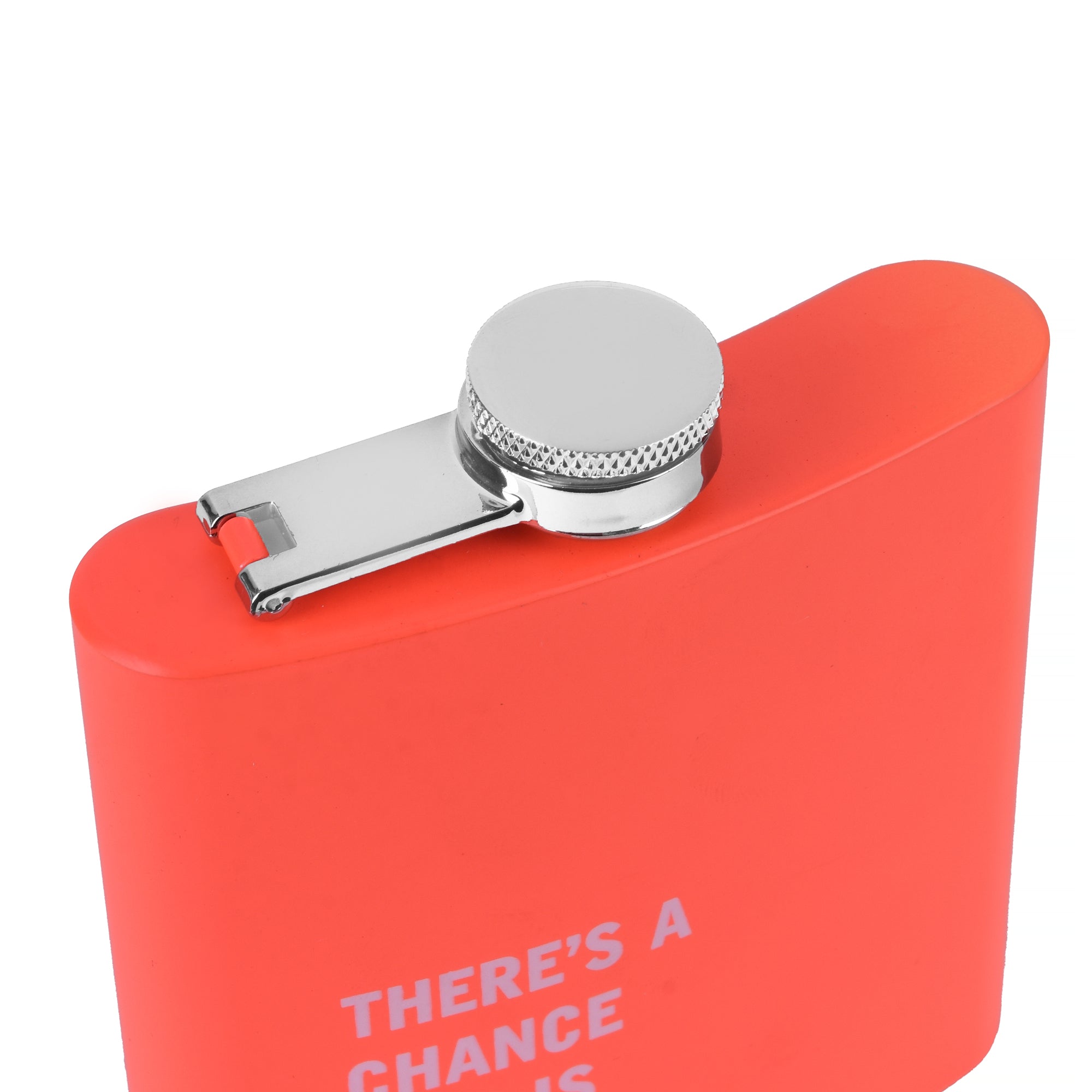 175ml Stainless Steel Hip Flask with Peach Finish & Quote