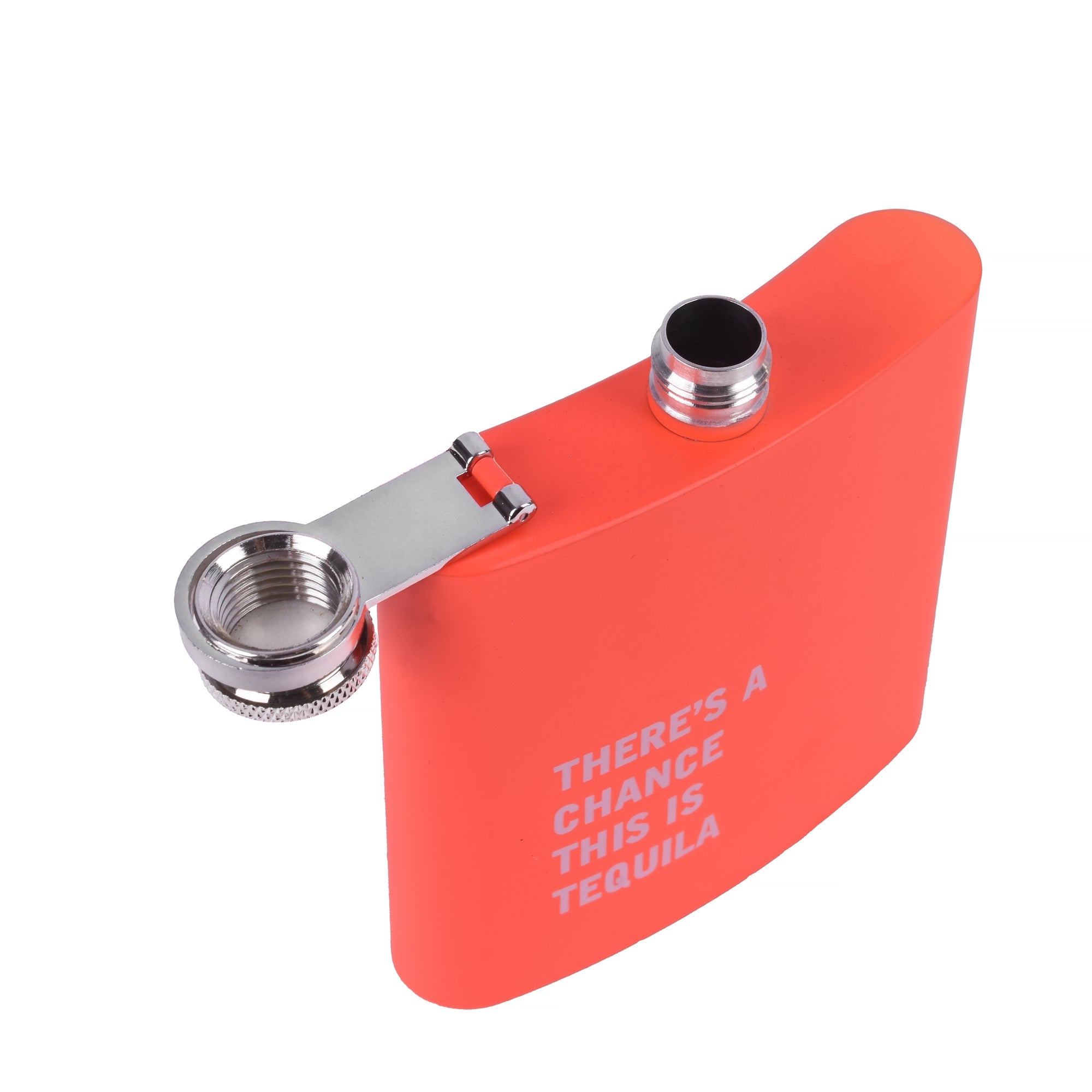 175ml Stainless Steel Hip Flask with Peach Finish & Quote