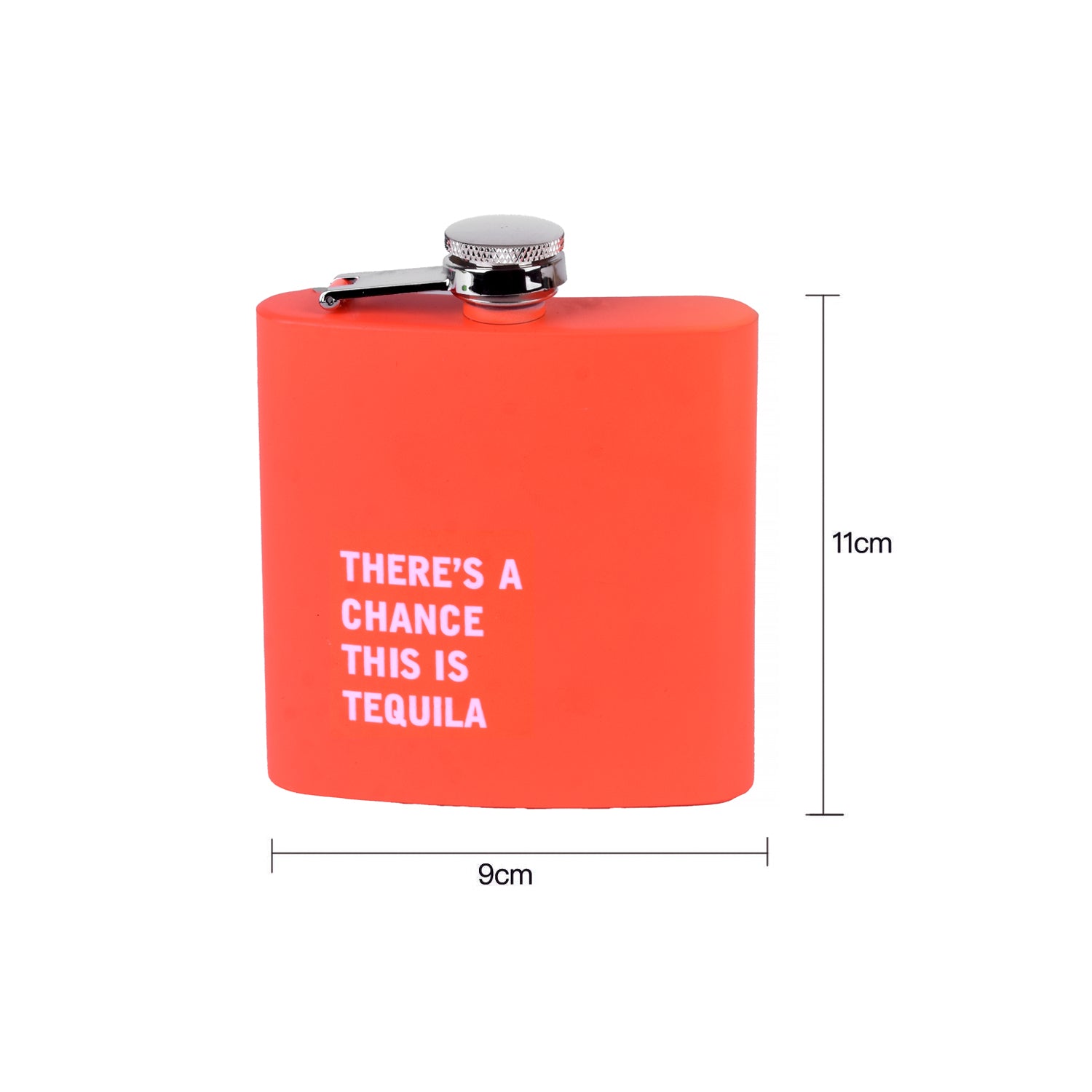 175ml Stainless Steel Hip Flask with Peach Finish & Quote